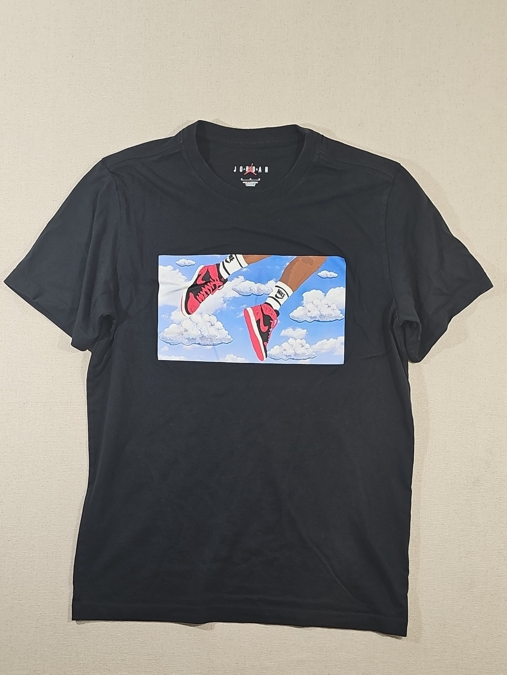 Jordan Black T-Shirt with Red Jumpman Logo
